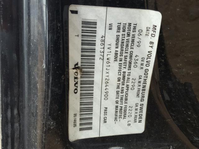 YV1LW61JXY2644900 - 2000 VOLVO V70 BASE BLACK photo 10