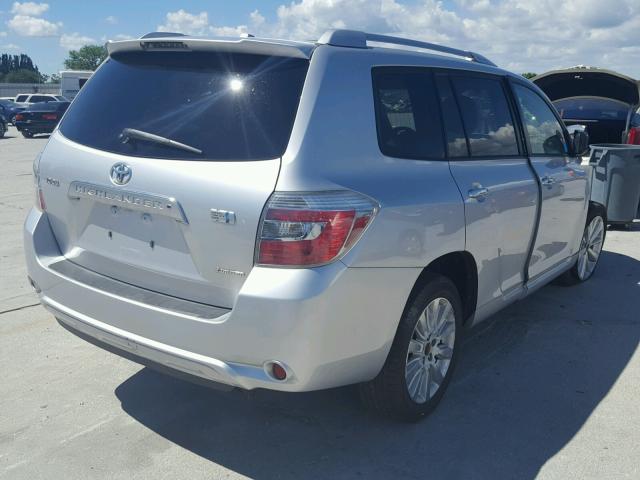 JTEEW44A092037254 - 2009 TOYOTA HIGHLANDER SILVER photo 4