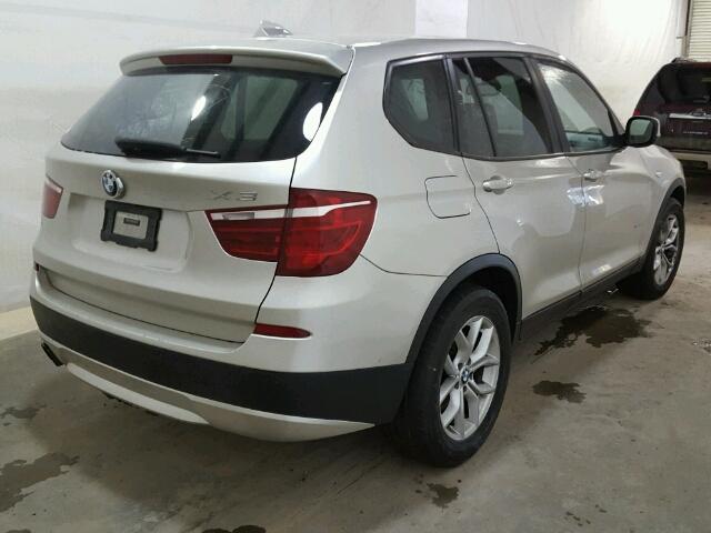 5UXWX7C56BL735443 - 2011 BMW X3 XDRIVE3 SILVER photo 4