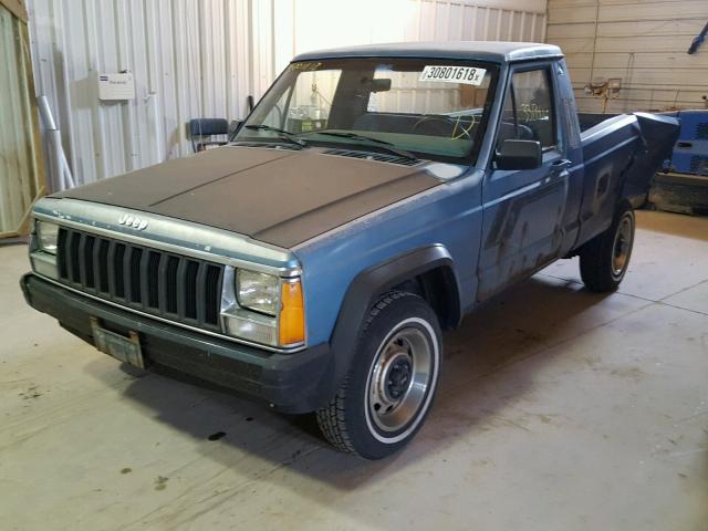 1JTHW6413HT093855 - 1987 JEEP COMANCHE BLUE photo 2