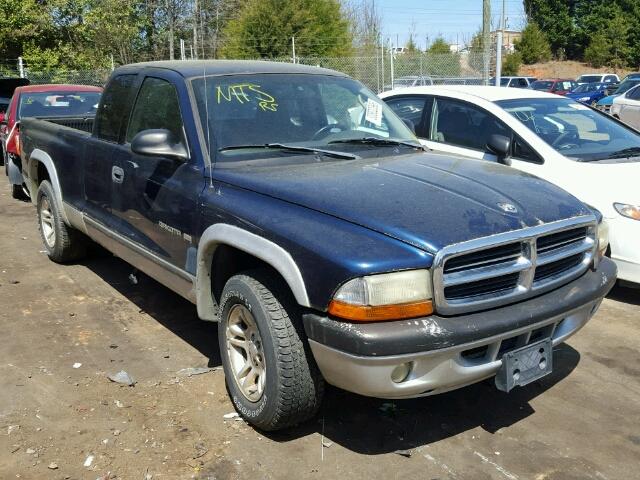 1B7GL42X82S651259 - 2002 DODGE DAKOTA SLT BLUE photo 1