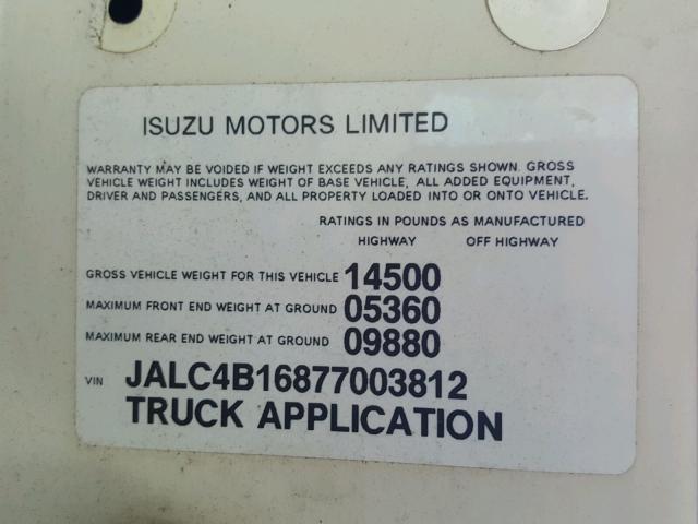 JALC4B16877003812 - 2007 ISUZU NPR WHITE photo 10