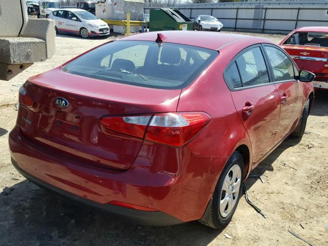 KNAFX4A61F5374626 - 2015 KIA FORTE LX RED photo 4