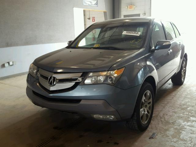 2HNYD282X8H509720 - 2008 ACURA MDX BLUE photo 2