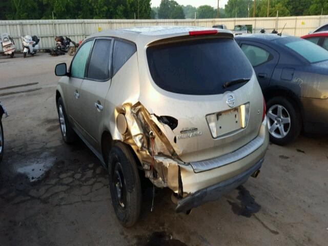 JN8AZ08T36W415736 - 2006 NISSAN MURANO GOLD photo 3