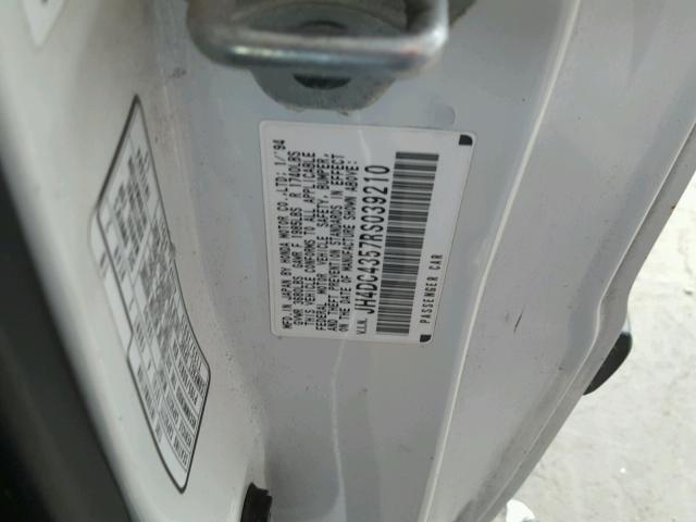 JH4DC4357RS039210 - 1994 ACURA INTEGRA LS WHITE photo 10