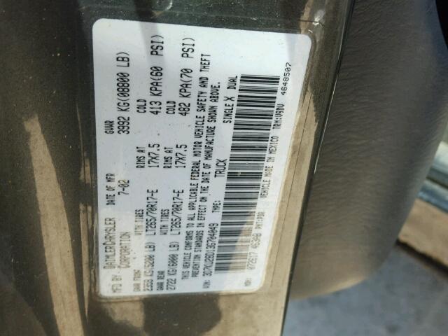 3D7KU28D13G704049 - 2003 DODGE RAM 2500 Q GRAY photo 10