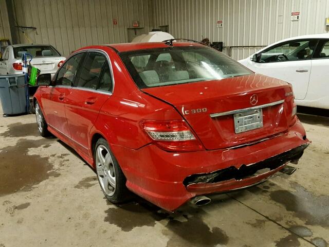 WDDGF81X69F223439 - 2009 MERCEDES-BENZ C 300 4MAT RED photo 3