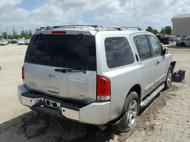 5N1AA08A74N704439 - 2004 NISSAN ARMADA SE SILVER photo 4