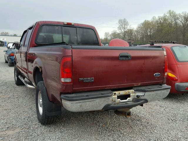 1FTNW21L94EA11192 - 2004 FORD F250 SUPER MAROON photo 3