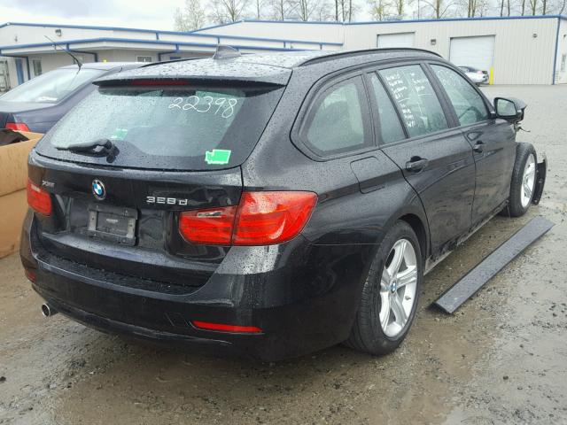 WBA3K5C55EKT33671 - 2014 BMW 328 D BLACK photo 4