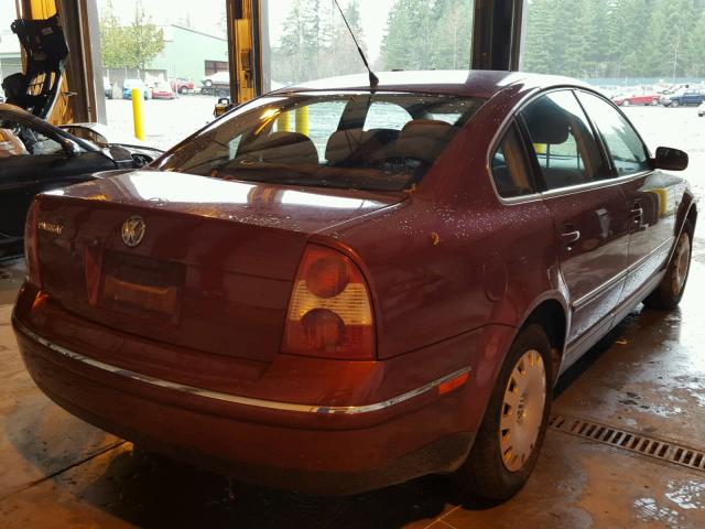 WVWMD63B64E116723 - 2004 VOLKSWAGEN PASSAT GL BURGUNDY photo 4