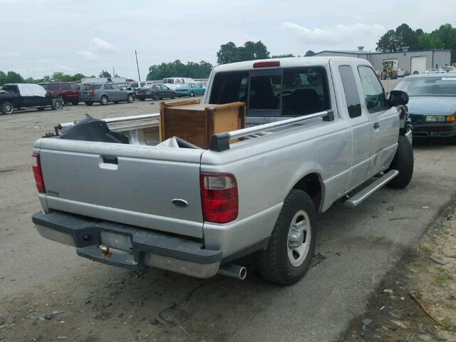 1FTYR44U94PB51624 - 2004 FORD RANGER SILVER photo 4