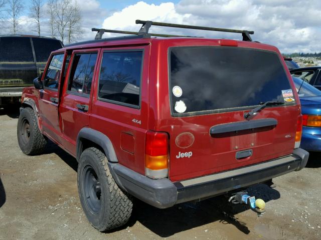 1J4FJ68S1WL166786 - 1998 JEEP CHEROKEE S RED photo 3