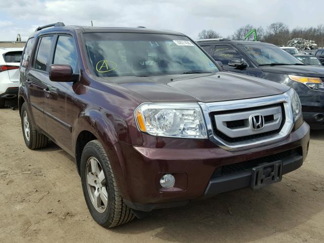 5FNYF4H51AB030961 - 2010 HONDA PILOT EXL BURGUNDY photo 1