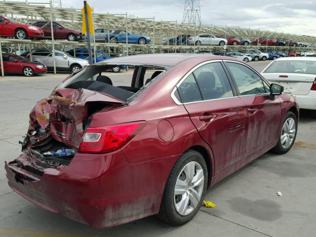 4S3BNAA62H3029691 - 2017 SUBARU LEGACY 2.5 RED photo 4