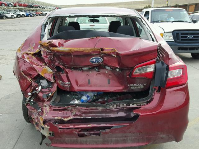 4S3BNAA62H3029691 - 2017 SUBARU LEGACY 2.5 RED photo 9