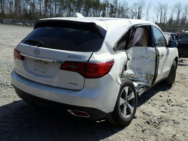 5FRYD4H22GB047268 - 2016 ACURA MDX WHITE photo 4