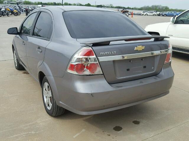 KL1TD56E49B633014 - 2009 CHEVROLET AVEO LS GRAY photo 3