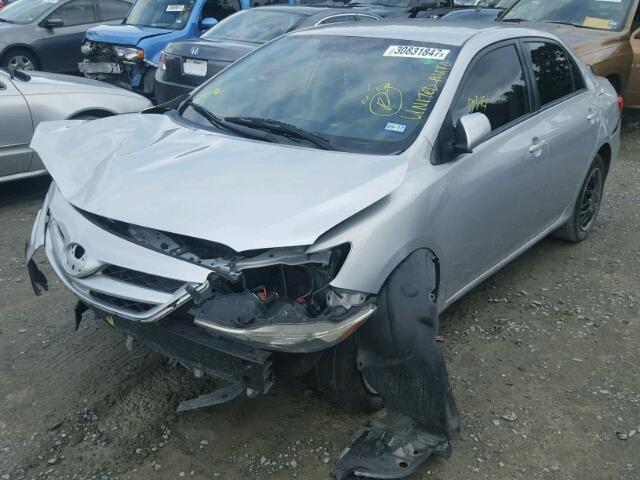 2T1BU4EE8CC875393 - 2012 TOYOTA COROLLA SILVER photo 2