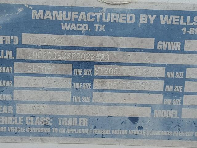 1WC200E26P2022423 - 1993 MISC TRAILER Ақ фото 10