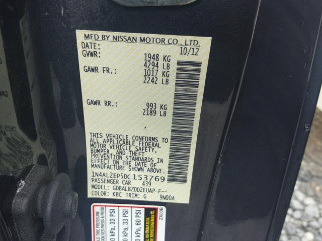 1N4AL2EP5DC153769 - 2013 NISSAN ALTIMA S GRAY photo 10