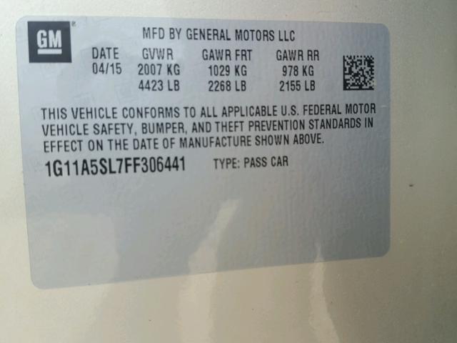 1G11A5SL7FF306441 - 2015 CHEVROLET MALIBU LS TAN photo 10