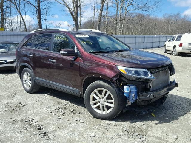 5XYKT3A64FG574818 - 2015 KIA SORENTO LX BURGUNDY photo 1