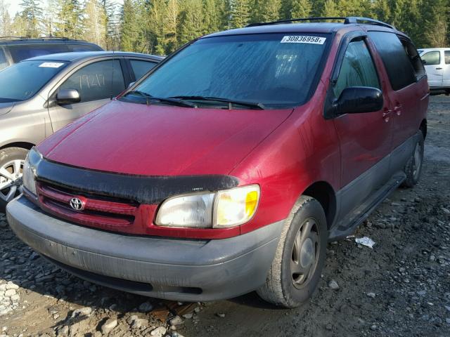 4T3ZF13C7WU074103 - 1998 TOYOTA SIENNA LE MAROON photo 2