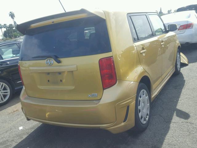 JTLKE50EX81056976 - 2008 TOYOTA SCION XB GOLD photo 4