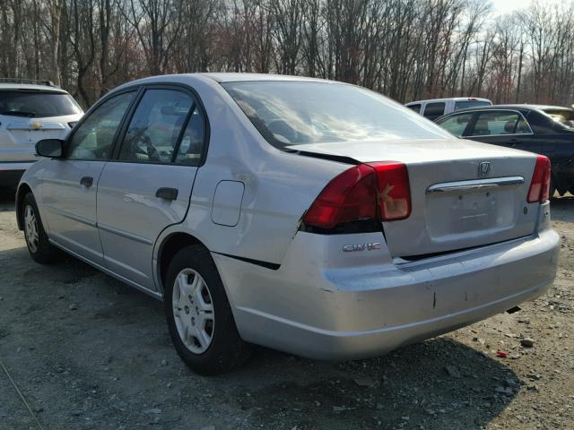 2HGES16561H595430 - 2001 HONDA CIVIC LX SILVER photo 3