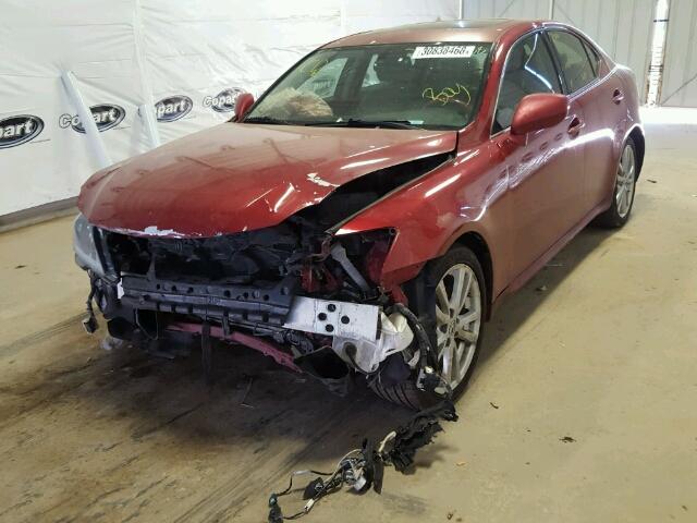 JTHBK262665025132 - 2006 LEXUS IS 250 BURGUNDY photo 2