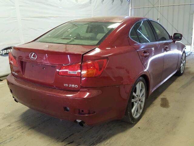 JTHBK262665025132 - 2006 LEXUS IS 250 BURGUNDY photo 4