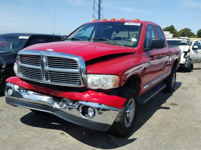 3D3KU28D64G161204 - 2004 DODGE RAM 2500 S RED photo 2