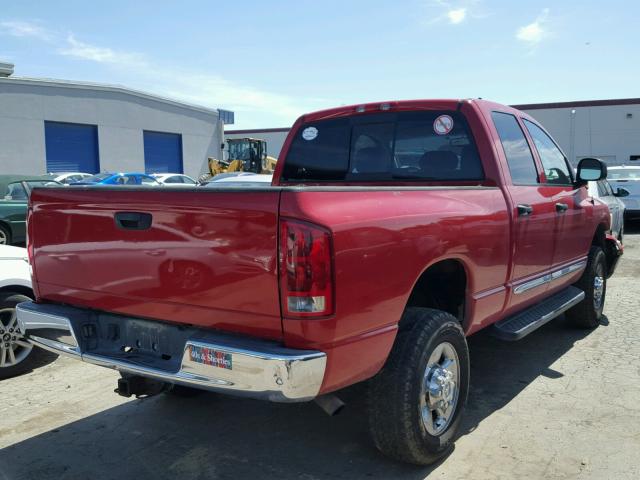 3D3KU28D64G161204 - 2004 DODGE RAM 2500 S RED photo 4