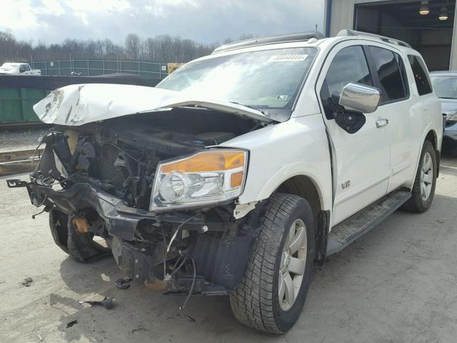 5N1AA08C98N600378 - 2008 NISSAN ARMADA SE WHITE photo 2