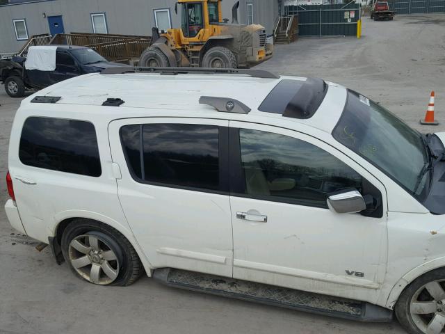 5N1AA08C98N600378 - 2008 NISSAN ARMADA SE WHITE photo 9