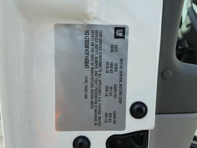 1G1ZS58F47F143847 - 2007 CHEVROLET MALIBU LS თეთრი ფოტო 10