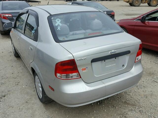 KL1TD52674B125370 - 2004 CHEVROLET AVEO SILVER photo 3