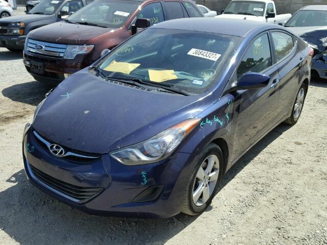 5NPDH4AE7DH237881 - 2013 HYUNDAI ELANTRA GL BLUE photo 2