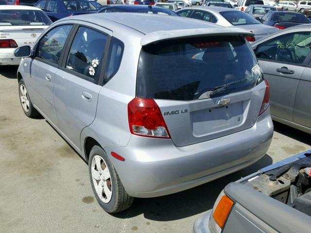 KL1TD66656B634070 - 2006 CHEVROLET AVEO BASE SILVER photo 3