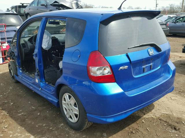 JHMGD37658S045769 - 2008 HONDA FIT SPORT BLUE photo 3