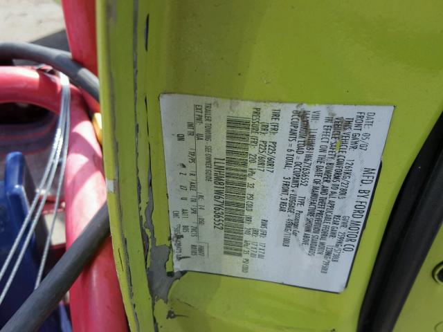 1LNHM81W67Y636552 - 2007 LINCOLN TOWN CAR S GREEN photo 10