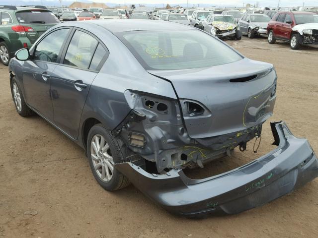 JM1BL1V73C1697190 - 2012 MAZDA 3 I GRAY photo 3