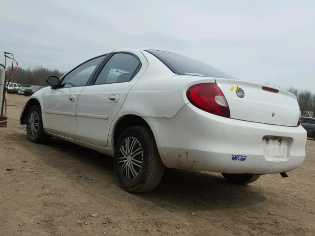 1B3ES46C1YD818402 - 2000 DODGE NEON BASE WHITE photo 3