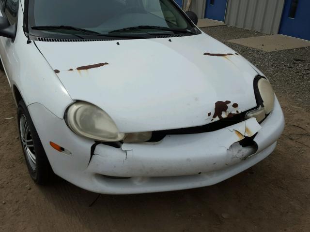 1B3ES46C1YD818402 - 2000 DODGE NEON BASE WHITE photo 9