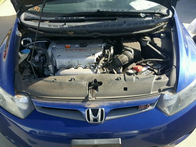 2HGFG215X8H704713 - 2008 HONDA CIVIC SI BLUE photo 7