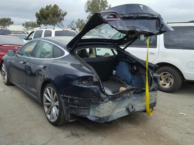 5YJSA1DN2DFP27889 - 2013 TESLA MODEL S BLUE photo 3