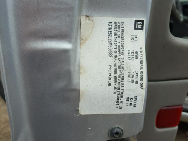 1G1NE52J22M595982 - 2002 CHEVROLET MALIBU LS ვერცხლისფერი ფოტო 10