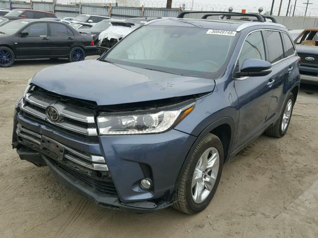 5TDYZRFH2HS190645 - 2017 TOYOTA HIGHLANDER BLUE photo 2